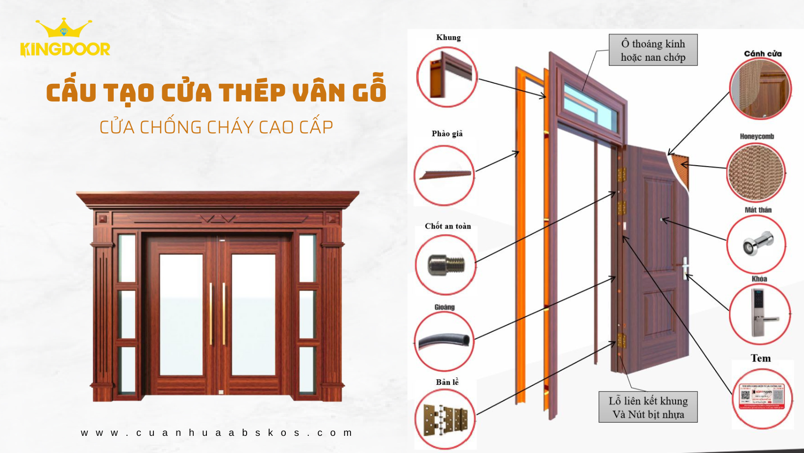CẤU TẠO CỬA THÉP VÂN GỖ