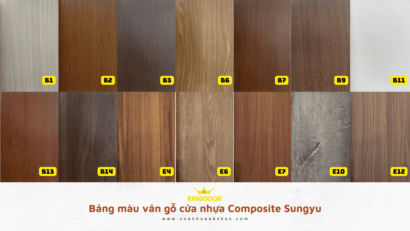 Bảng màu vân gỗ cửa nhựa Composite Sungyu (1)