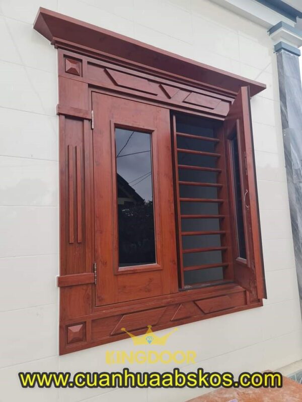 Mẫu cửa sổ thép vân gỗ có tại Quy Nhơn