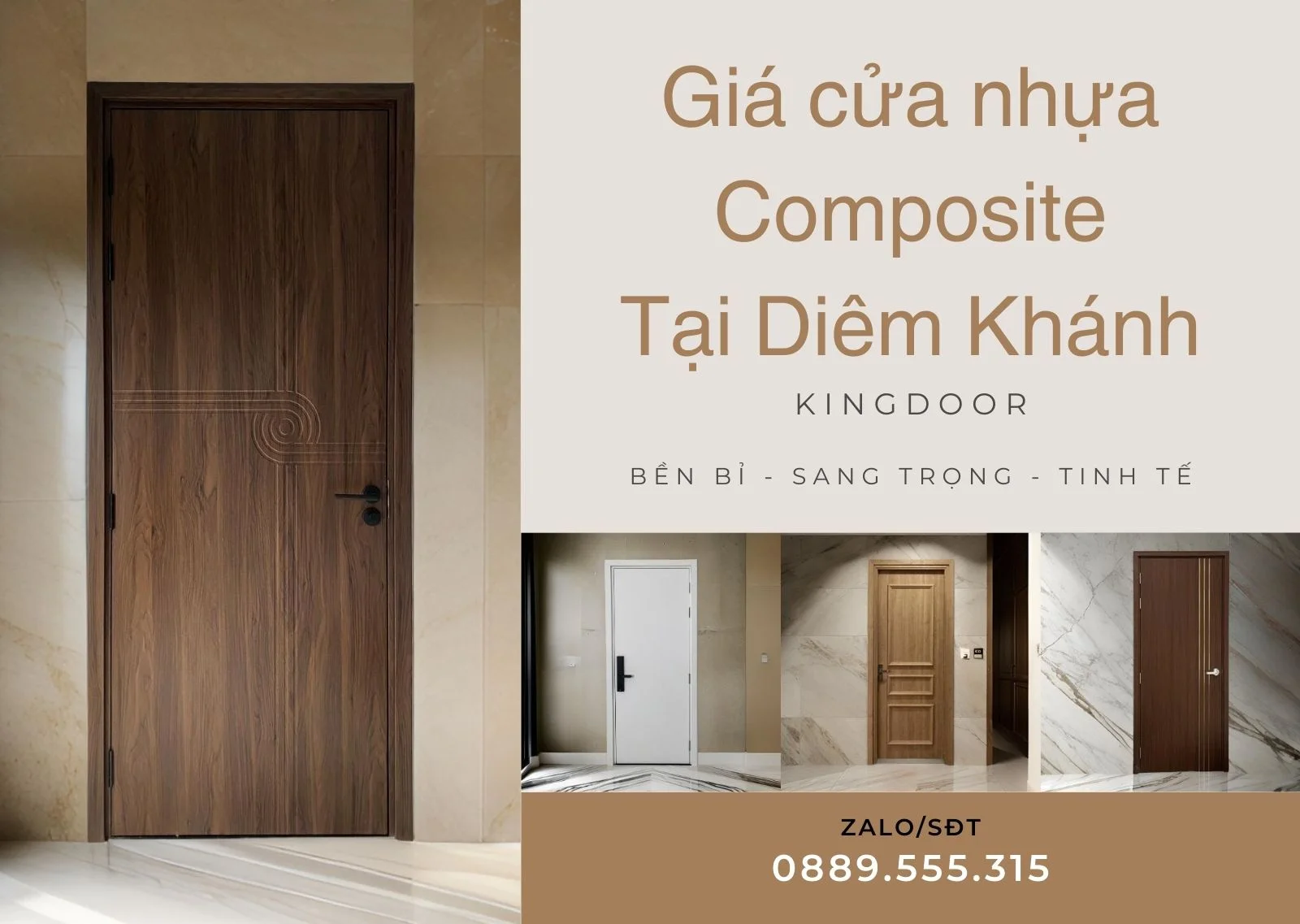 Cửa nhựa Composite tại Diêm Khánh | Cửa phòng hiện đại