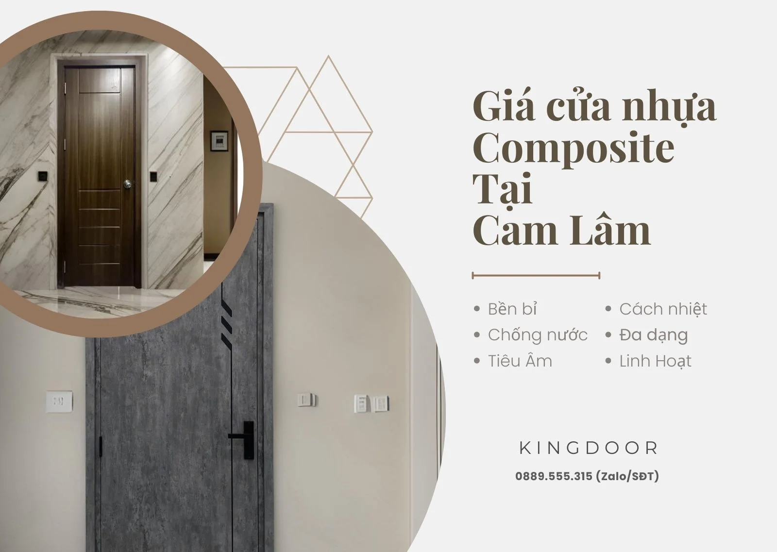 Cửa nhựa Composite tại Cam Lâm sang trọng giá tốt